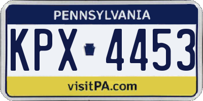 PA license plate KPX4453