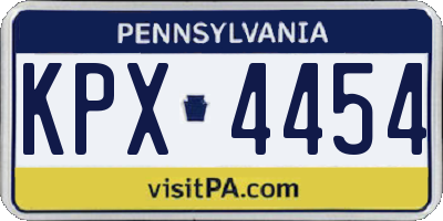 PA license plate KPX4454