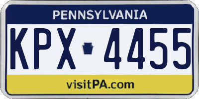PA license plate KPX4455