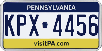 PA license plate KPX4456