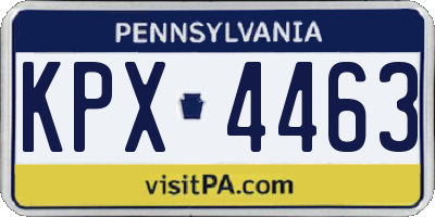 PA license plate KPX4463