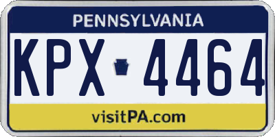 PA license plate KPX4464