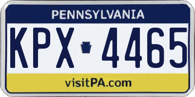 PA license plate KPX4465