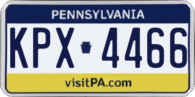 PA license plate KPX4466