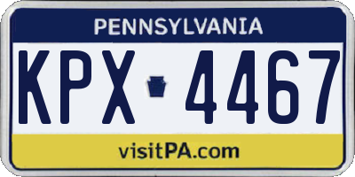 PA license plate KPX4467
