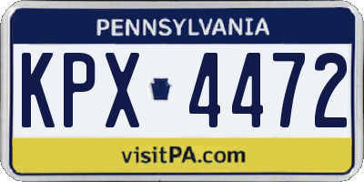 PA license plate KPX4472