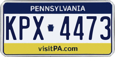 PA license plate KPX4473
