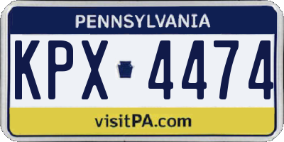 PA license plate KPX4474