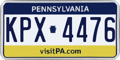 PA license plate KPX4476