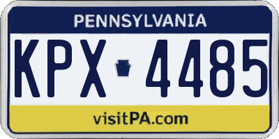 PA license plate KPX4485