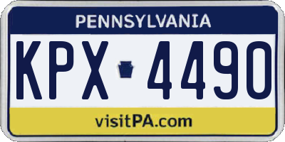 PA license plate KPX4490