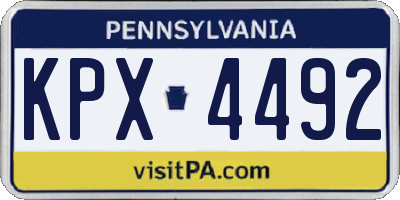 PA license plate KPX4492