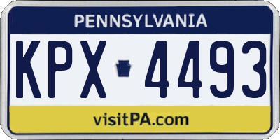 PA license plate KPX4493