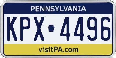 PA license plate KPX4496