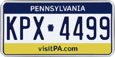 PA license plate KPX4499