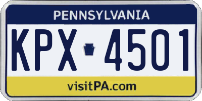 PA license plate KPX4501