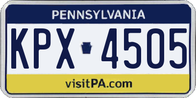 PA license plate KPX4505