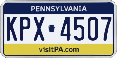 PA license plate KPX4507