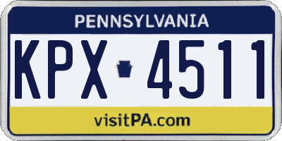 PA license plate KPX4511