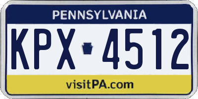 PA license plate KPX4512