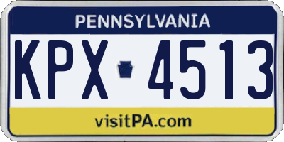 PA license plate KPX4513