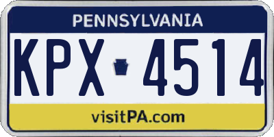 PA license plate KPX4514