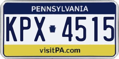 PA license plate KPX4515