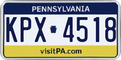 PA license plate KPX4518
