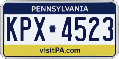 PA license plate KPX4523