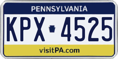 PA license plate KPX4525