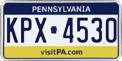 PA license plate KPX4530