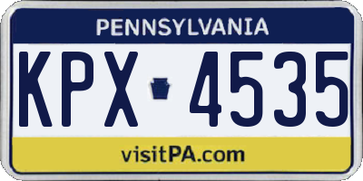 PA license plate KPX4535
