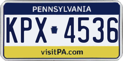 PA license plate KPX4536