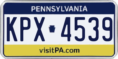 PA license plate KPX4539