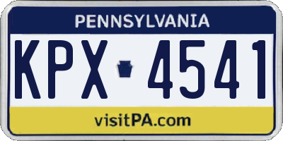 PA license plate KPX4541