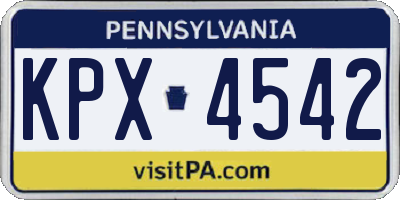 PA license plate KPX4542