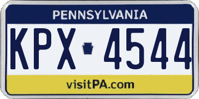 PA license plate KPX4544