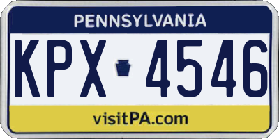 PA license plate KPX4546