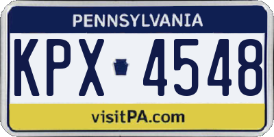 PA license plate KPX4548