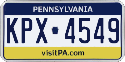PA license plate KPX4549