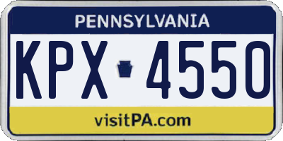PA license plate KPX4550