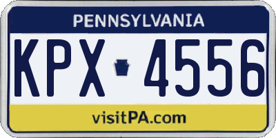PA license plate KPX4556