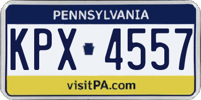 PA license plate KPX4557