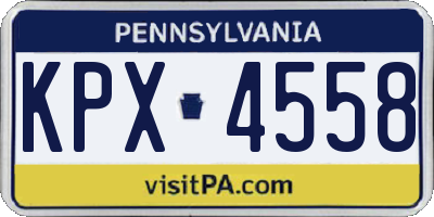 PA license plate KPX4558