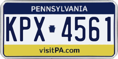 PA license plate KPX4561