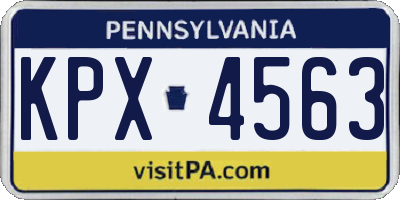PA license plate KPX4563