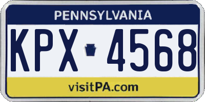PA license plate KPX4568