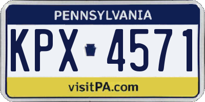 PA license plate KPX4571