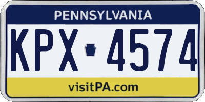 PA license plate KPX4574