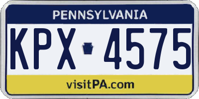 PA license plate KPX4575